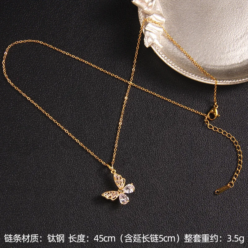 8pcs/set Fashio Crystal Rhinestone Butterfly Pendant Necklaces for Women Long Chain Animal long Necklace Jewelry Party Gift