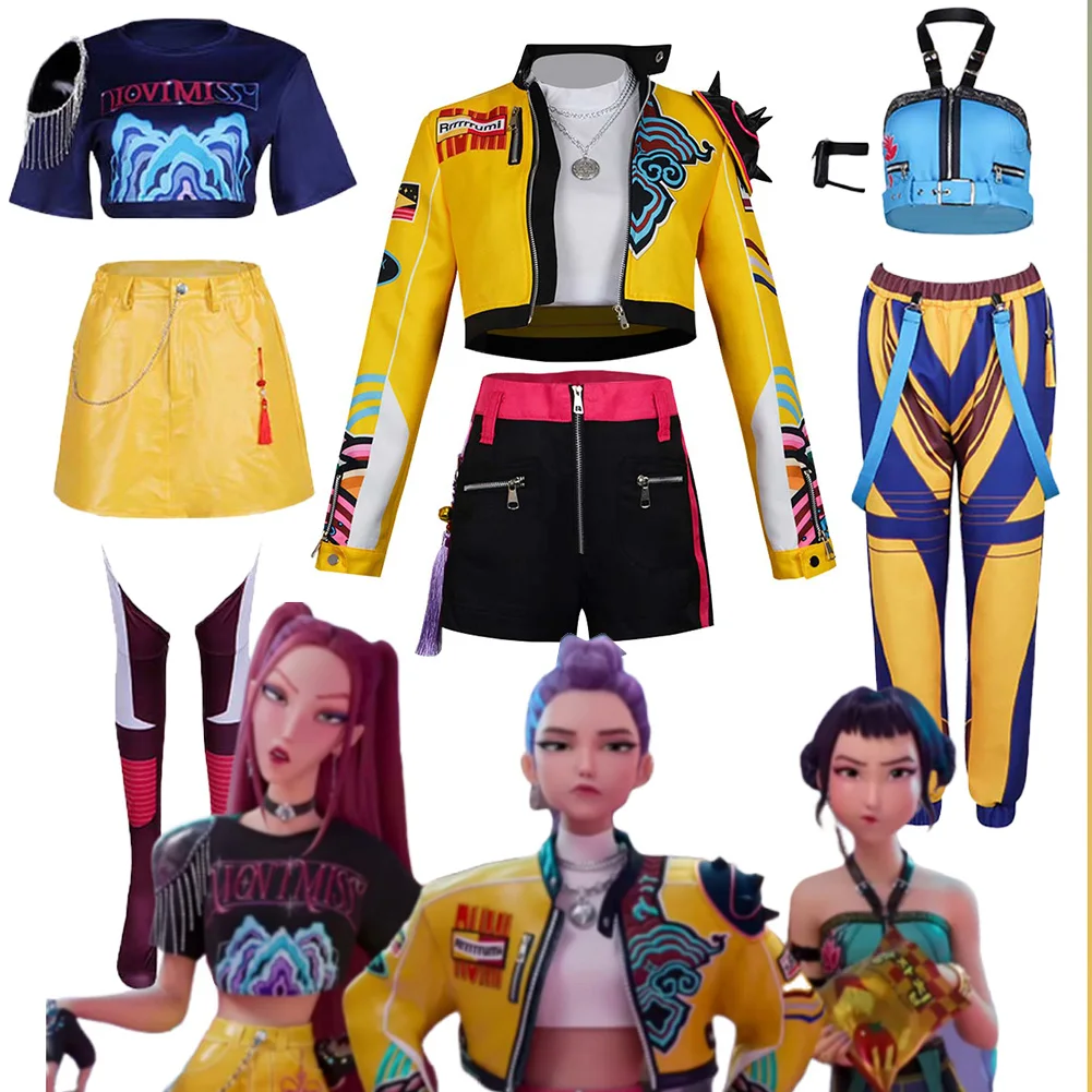 Disfraz de KPop Rumi Zoey Mira, ropa de escenario para niñas, disfraz de cazador de demonios de 6 a 14 años, vestido elegante de juego de rol, ropa de fiesta