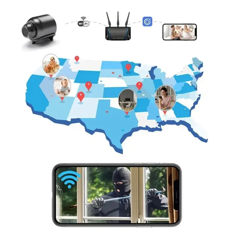 HD 1080P X5 Mini Camera Camera IP Camera Recorder Wireless WiFi Baby Monitor Indoor Safety Security Surveillance Night Vision view 3