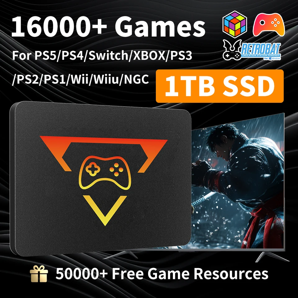 Play Zone 1TB SSD Launchbox&Playnite&Retrobat OS Game Console with