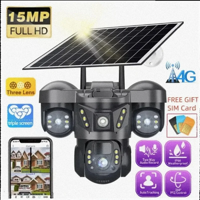 XC V380 Solar 360 Degree No Dead Angle Mobile Phone Remote Outdoor High Definition Night Vision No Electricity No Grid