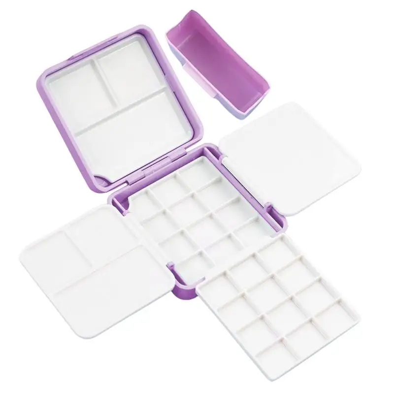 Travel Paint Palette Practical Paint Storage Palette Portable Paint Storage Moisturizing Palette Box 24 Grids For Watercolor Oil