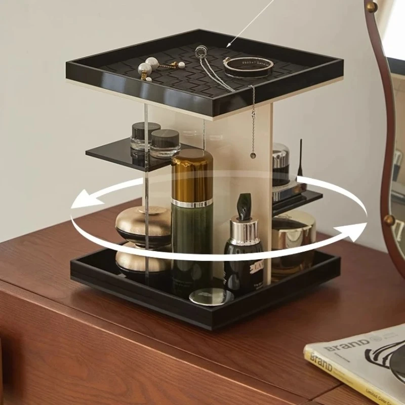 

Rotating Acrylic Makeup Organizer, Multi-Layer Drawer Storage, Perfume & Jewelry Stand, Skincare Holder, 360° Spin Access