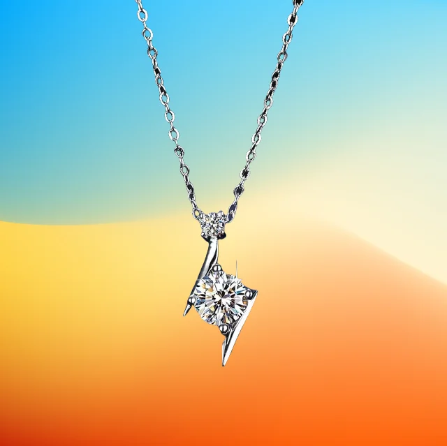 

Gift Luxury Pendants Moissanite Diamond Necklace for Women Lightning Pendant Collarbone Chain Small Red Book Ins Platinum Jewelr