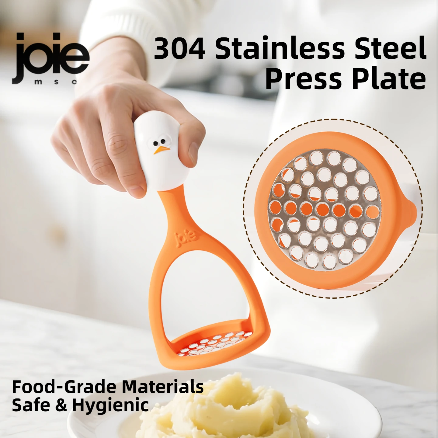 Joie Eggy Masher Stainless steel Bakeware Potato Masher Vegetable Fruit Press Maker Egg Masher Puree Kitchen Tool Cooking Baking