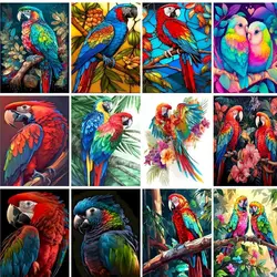Acrylic DIY Oil Painting By Numbers For Adults Colorful Parrot Drawing Coloring By Numbers Animals Handmade Wall Art For Home De