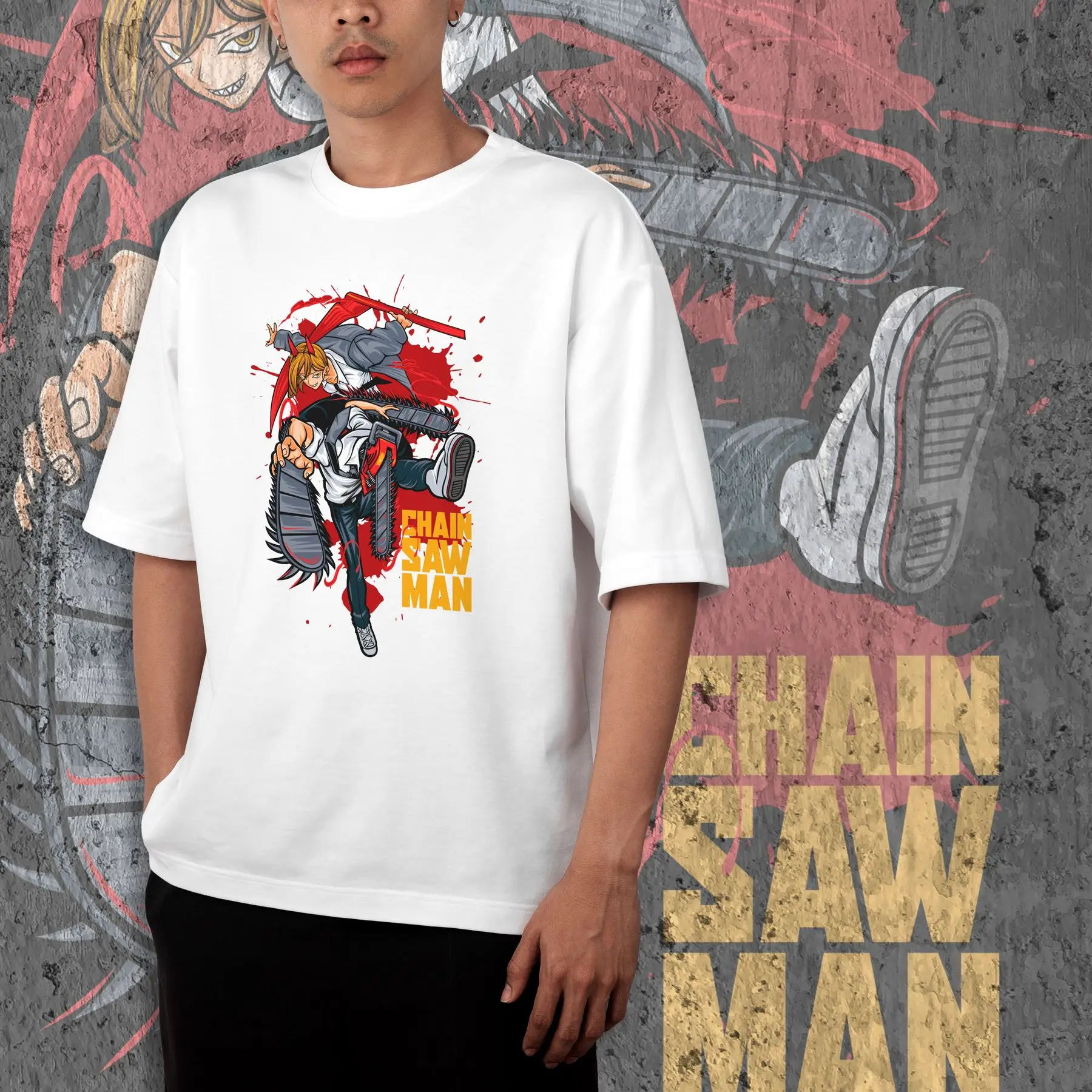 T-shirt with print Chainsaw Man - Denji and Power WE