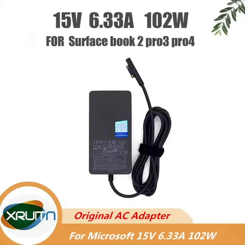

Зарядное устройство 15 В, 6,33 А, 102 Вт для ноутбука Microsoft Surface Book 2 Surface Go Surface Pro 6 7 Pro 5 Pro 4 Pro 3 с 5 В, 1,5 А
