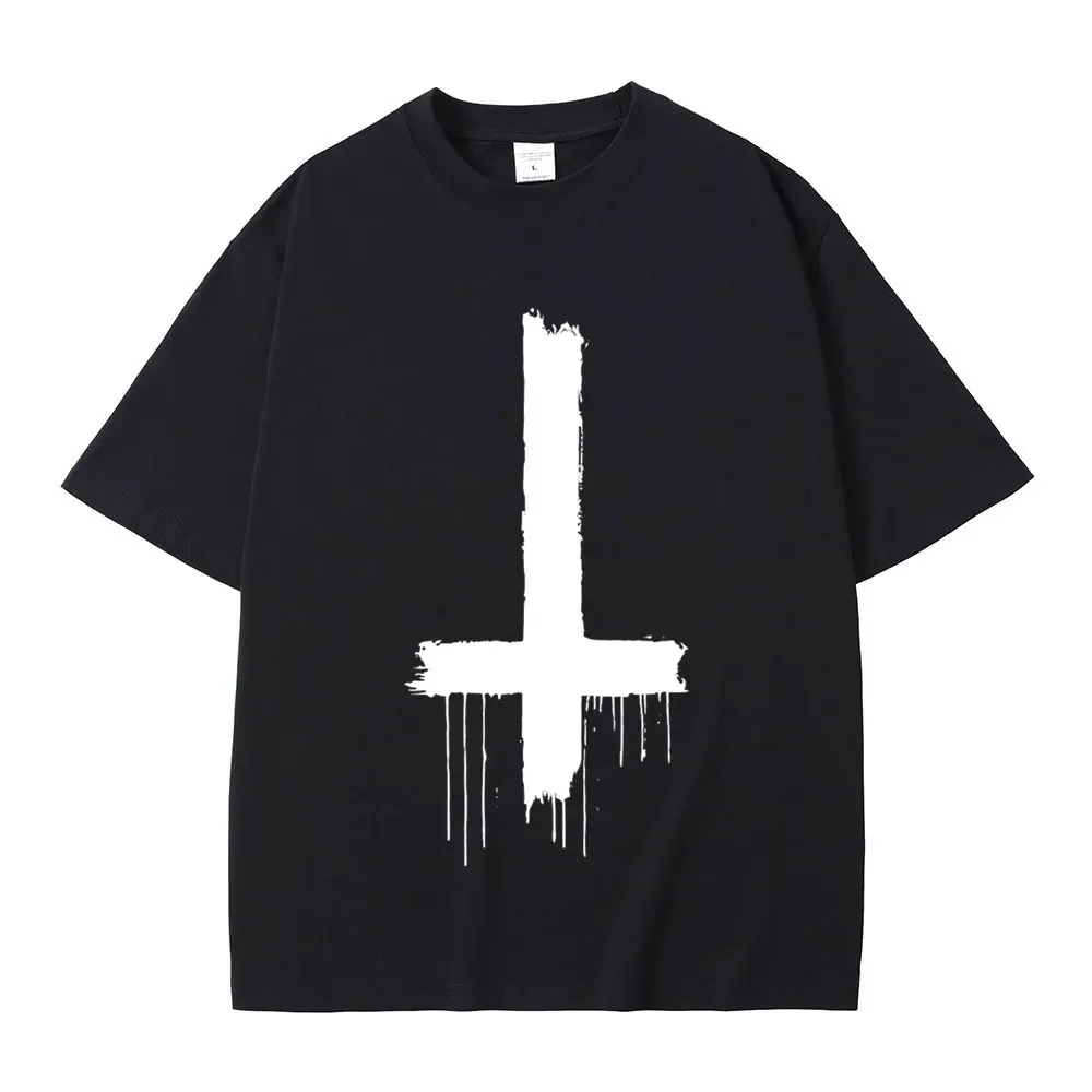 Destroy Lonely T Shirts Homixide Shirt Men's Clothing Carti Opium T-shirt Upside Down Cross Print Tees Ken Carson funny