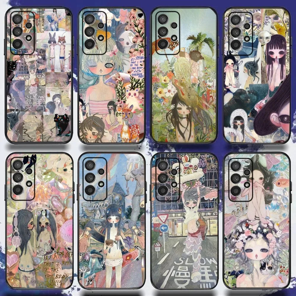 

Art canvas aethetic Aya Takano Phone Case For Samsung S24,S21,S22,S23,S30,Ultra,S20,Plus,Fe,Lite,Note,10,9,5G Black Soft Cover