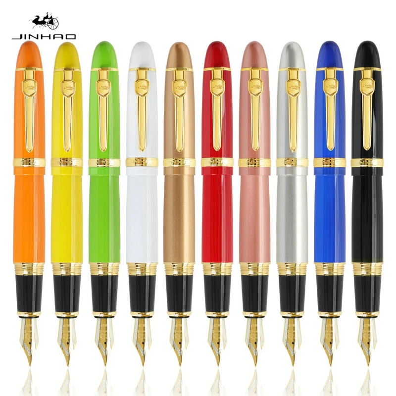 

JINHAO 159 цветная металлическая перьевая ручка без карандаша, роскошные школьные и офисные канцелярские принадлежности, роскошные милые ручки для письма, Новинка