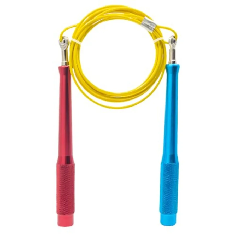 Skakanka szybkościowa - 360 °   Łożysko kulkowe obrotowe, ultralekkie aluminiowe uchwyty, regulowany linka stalowa powlekana, bez plątania i skręcania