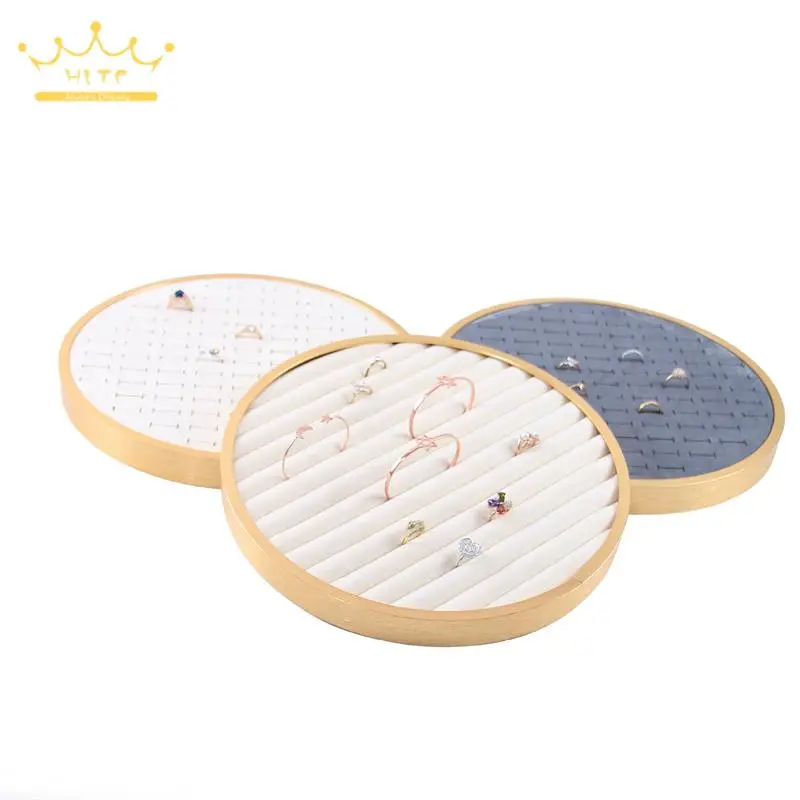 

Luxurious Ear Stud Ring Organizer Tray Aluminum Alloy Frame Jewelry Storage Tray Round and Square Available 29.5cm