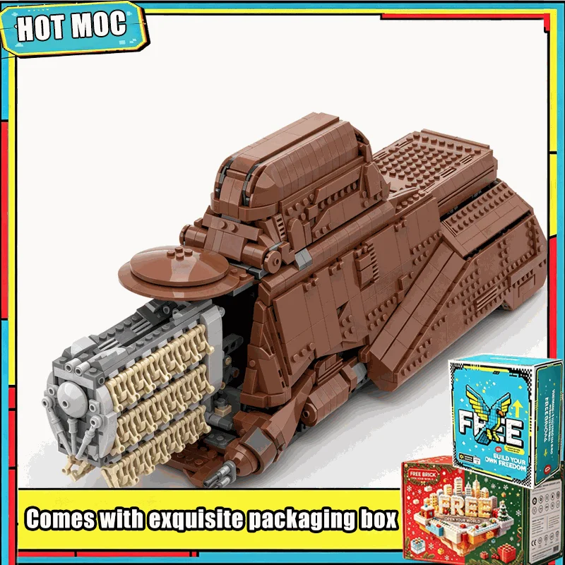 2491 PCS Sci-Fi Space Armored Cargo Transport Carrier Vehicle Model Custom Building Blocks Creative DIY Assembly Display Gifts