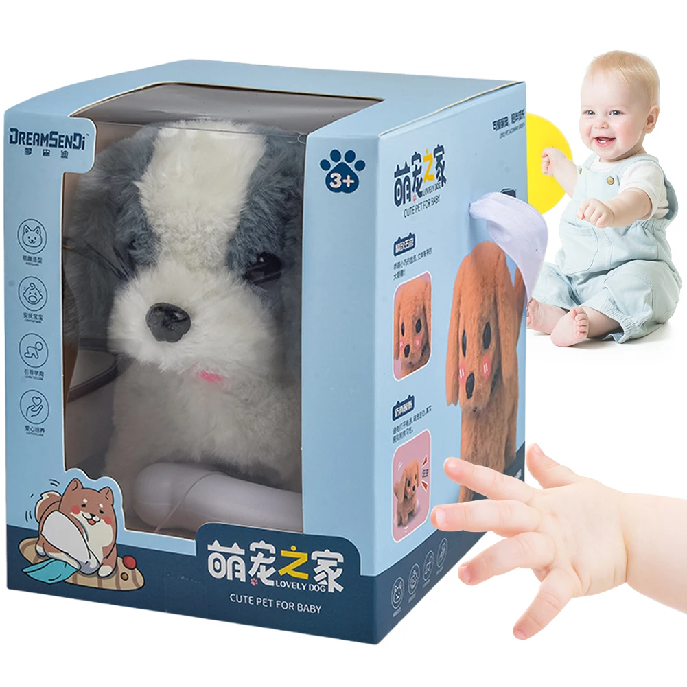 Electronic Robot Dog Interactive Robot Puppy Acts Like A Real Puppy Plush Puppy Toy Barking Stuffed Animal Dog for Girls Boys