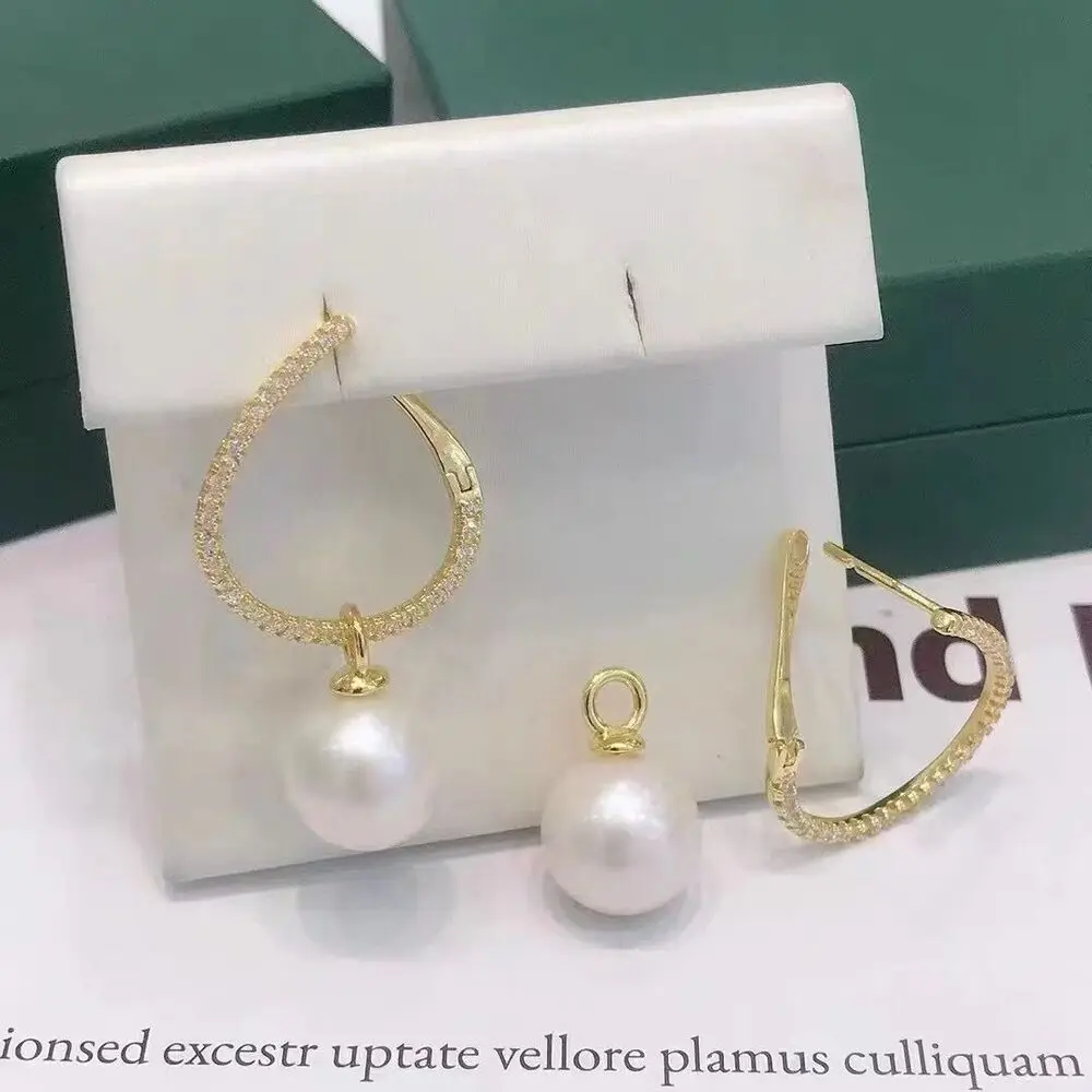gorgeous 9-10mm 10-11mm south sea round white pearl dangle earring 925s  dangle earrings  pearl earrings