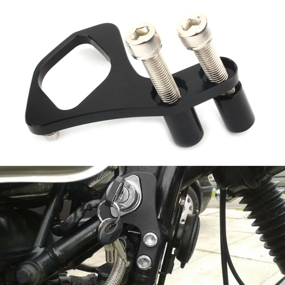 Motorcycle CNC Ignition Key Relocation Bracket Cover For Triumph Bonneville T100/SE/Scrambler/Thruxton 2001-2015
