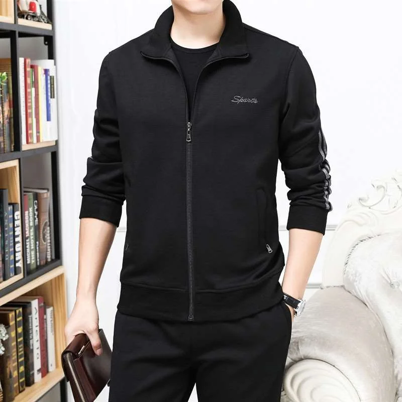

Men's plus Size Spring Autumn Sports Suit Jaet 2 Piece Hooded Busin Casual ort Sve Long Sve Slim Fit Jaet