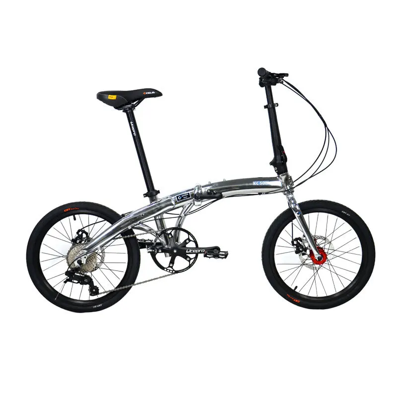 Ultra-light 20-inch aluminum folding bicycle frame with front fork riser, suitable for children. Portable and retrofit preferred