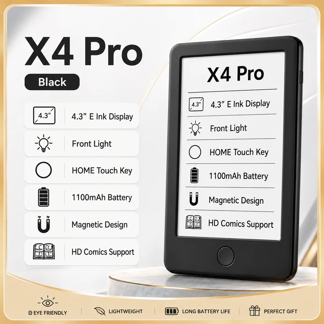XTEINK E Book Reader X4 Pro 4 3 Inch E Ink Display Front Light Portable Eye Protection Pocket E Paper Ebook Reader