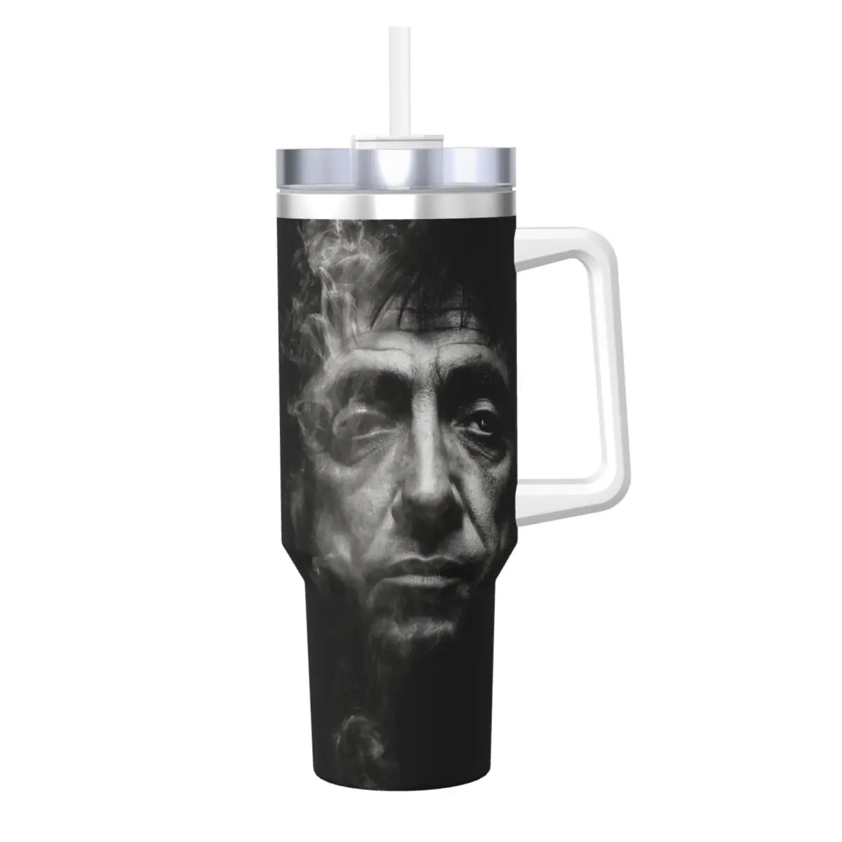 

Лицо со шрамом Тони Монтана Курительный стакан из нержавеющей стали Дорожная термокружка с соломинкой и крышкой Кружки Чашка Бутылка для холодной и горячей воды