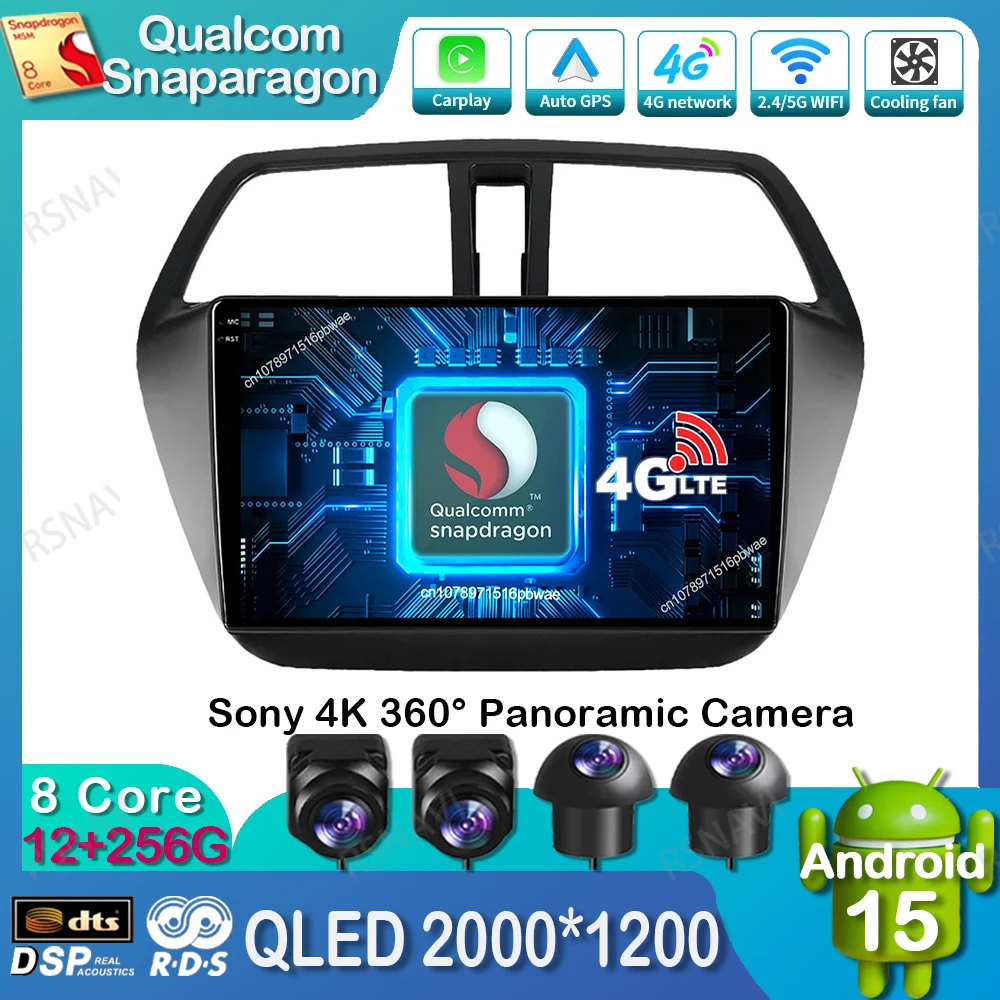 

Android 15 Car Radio For Suzuki SX4 2 S-Cross 2012 - 2016 Multimedia Qualcomm Head Unit DVD Autoradio QLED Wireless Carplay Auto