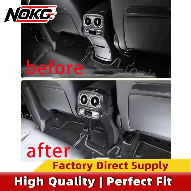Premium Dry Carbon Fiber Rear Air Vent Anti-Kick Cover Fit Mercedes G-Class W464 G Wagon G63 G500 Interior  Air Outlet Trim