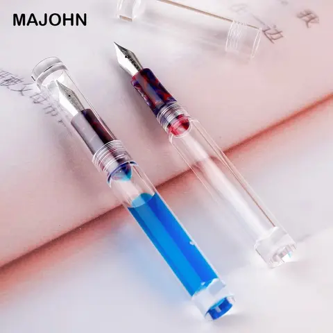 MOONMAN C1 Transparent Eyedropper Fountain Pen EF F M Nib Ink Pen Office School Supplies for Writing Business Stationery