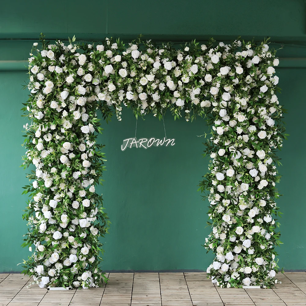 

Artificial Flowers Wedding Mariage Decoration Arche High Quality Luxury Floral Arrangement Green White Flower Row L3.6x2.6ft