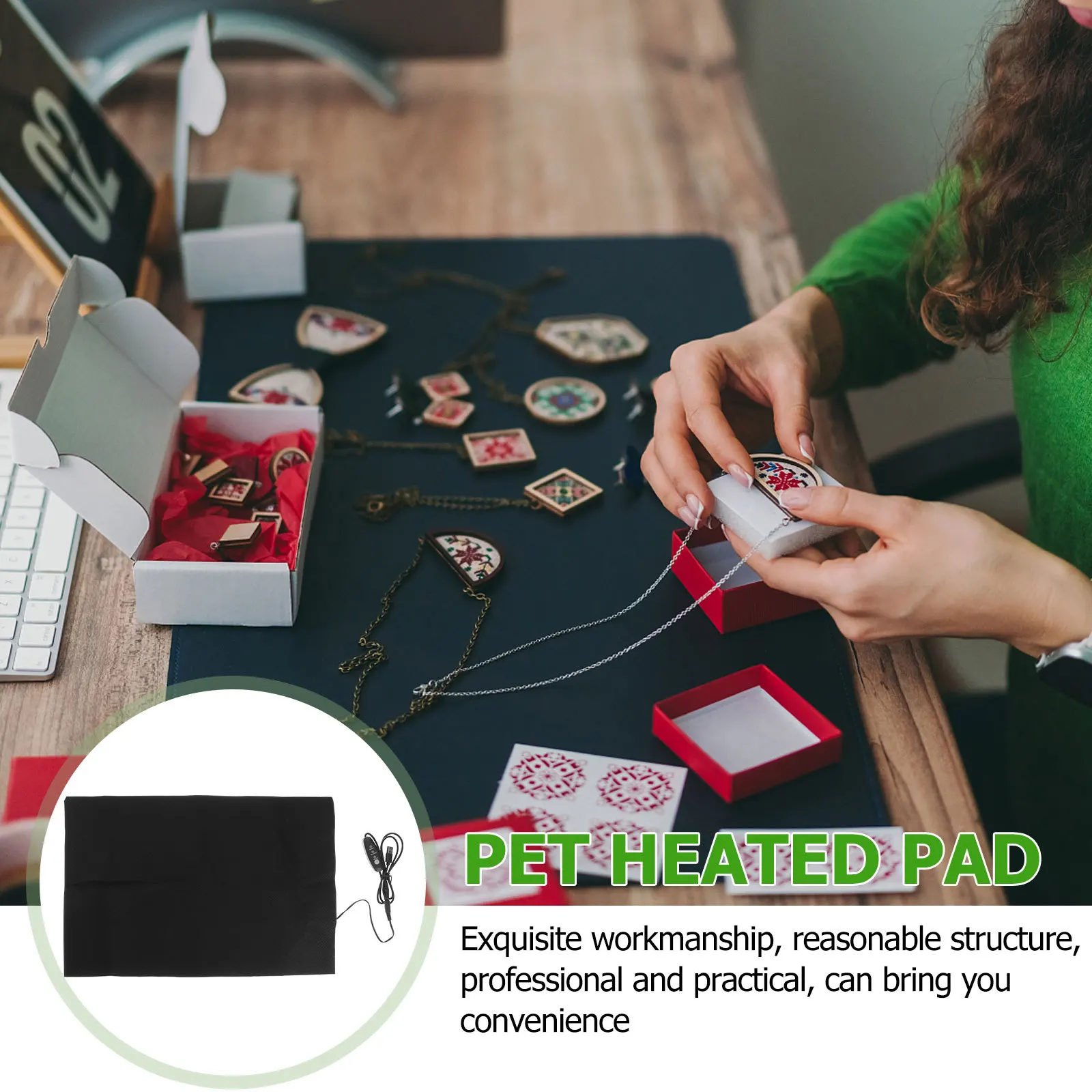 

Adjustable Temperature Heating Pad For Pu Electric Heated Mat Quick Warm Pet Supply Dog Cat Bed Anti-Bite