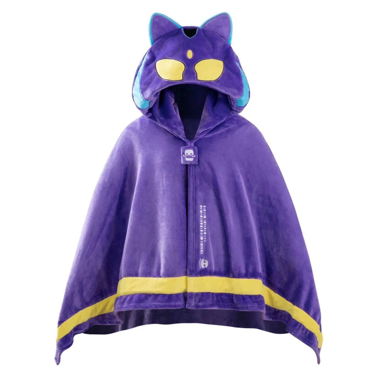 

Purple Cartoon Cat Hooded Blanket Cape Super Soft Fleece Throw Blanket Cute Anime Wearable Blanket for Kids Adults Home Office