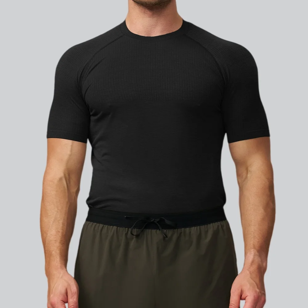 Men's Solid Color Sports T-shi - Sports Equipment Logo avis et prix
