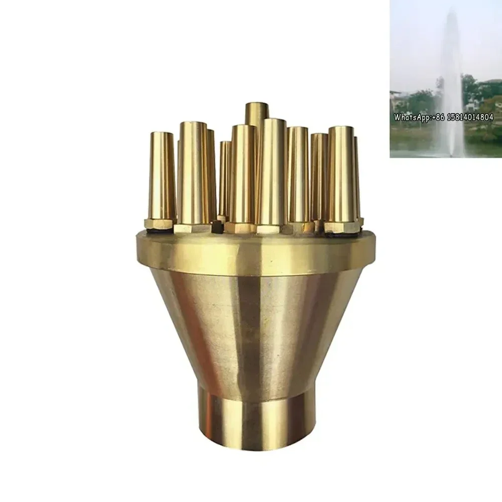 Brass upward fountain head, porous, swimming pool centerpiece, pool landscape music