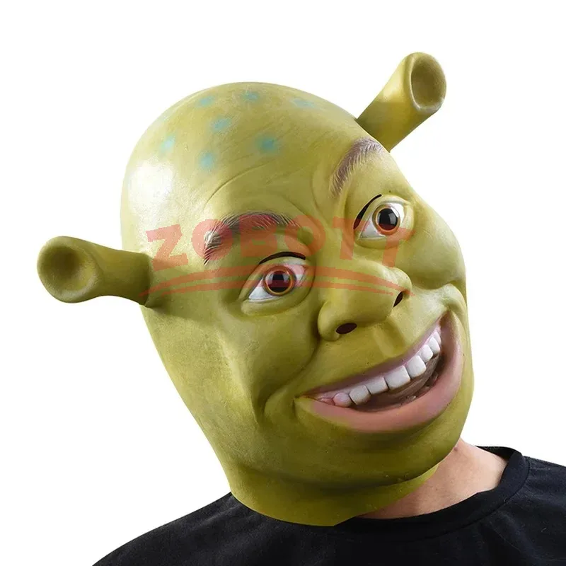25COSGreen Shrek máscaras máscara De Halloween película Cosplay mascarada fiesta máscara Carnaval máscaras De látex Animal máscara aterradora