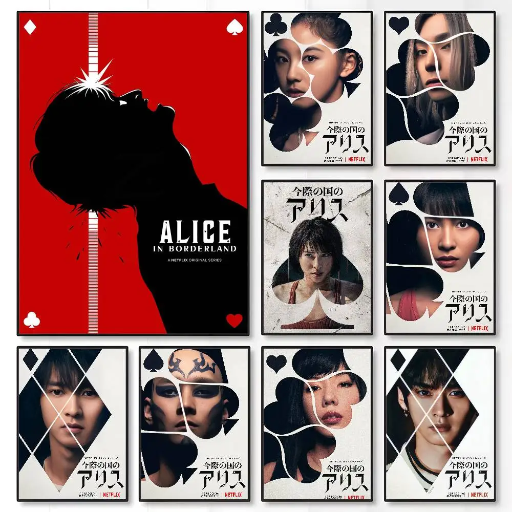 Hot TV Alice In Borderland Poster Sticky Wall Art Printing Waterproof Home Living Bed Room Bar Aesthetic Decor