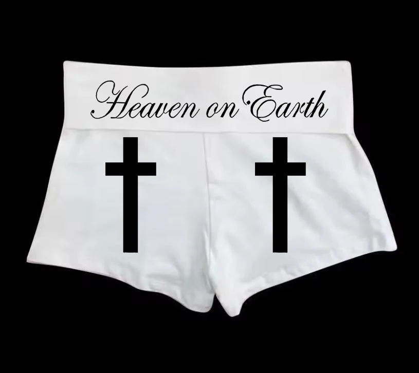 Cross-shaped cartoon patterned printed shorts trendy fashion original street style retro summer versatile  shorts summer Y2K