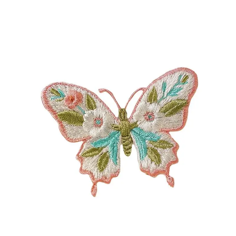 Vintage Blumen-Schmetterling-Stickerei Aufbügelbare Patches Niedliche Wärmeübertragungs-Applikation für DIY-Kleidung Jacken Dekoration Einfach Anzubringen – Detail 7