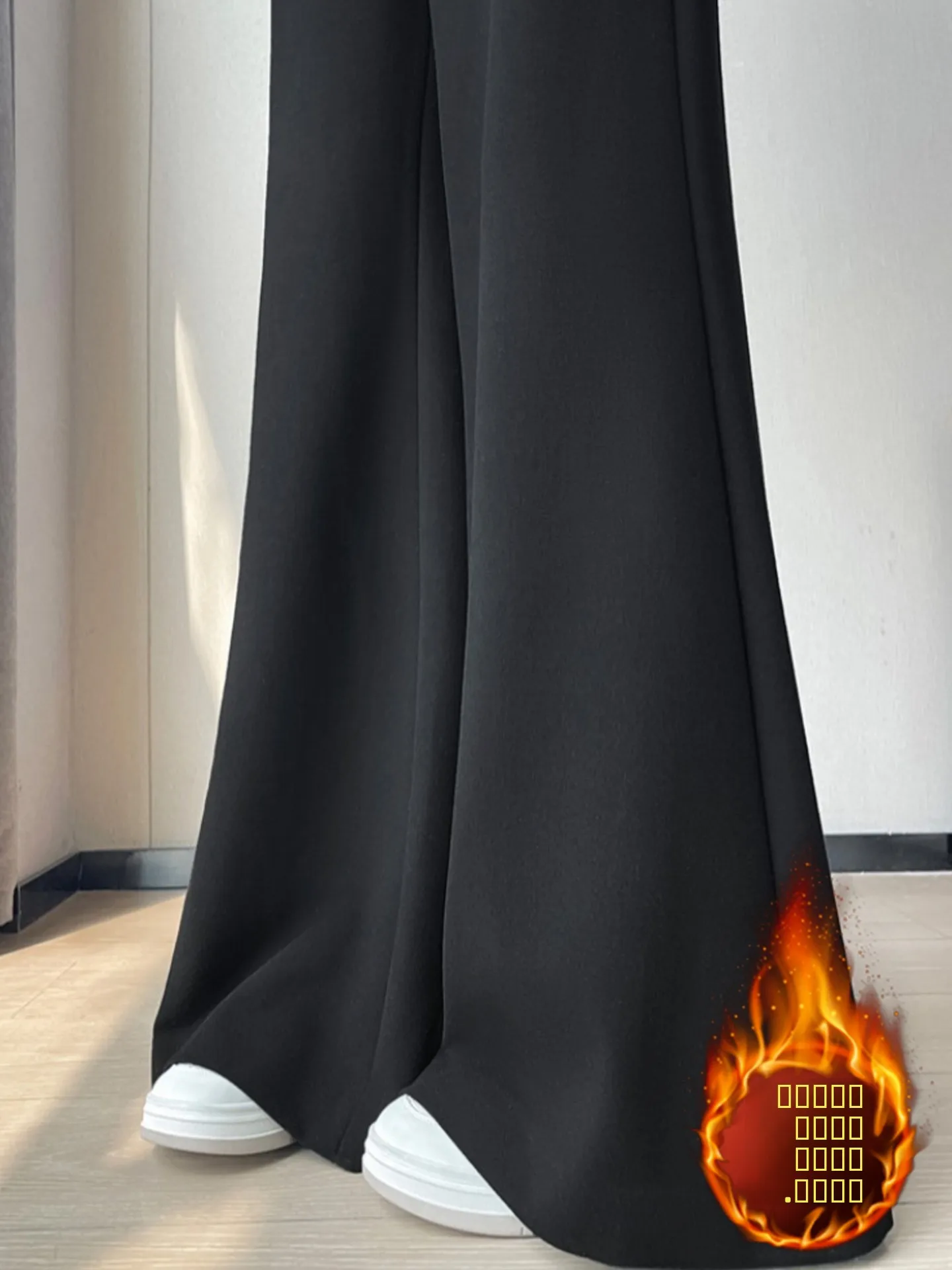 

Женские утепленные брюки с высокой талией и широкими штанинами, осенне-зимние, повседневные, прямые, слегка расклешенные, стильные, теплые