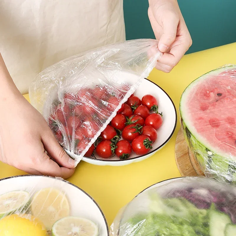 

Disposable Food Plastic Wrap Elastic Food Lids Home Refrigerator Fresh Keeping Saver Bag Creative Kitchen Fresh-keeping Cover