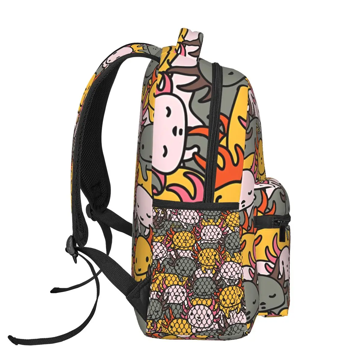 Imagem -03 - Voltar à Escola Axolotl Onda Estilo Mochila Escola Menino Menina Viagem Macio Mochila Casual Portátil Bolsa