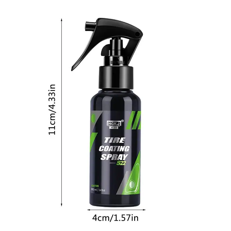 Tire Polish Car Tire Shine Tyre Gloss Spray 100ML Tire Glazing Keep Tire Black Rubber Protective Auto Tires Coating Car Tyre Wax