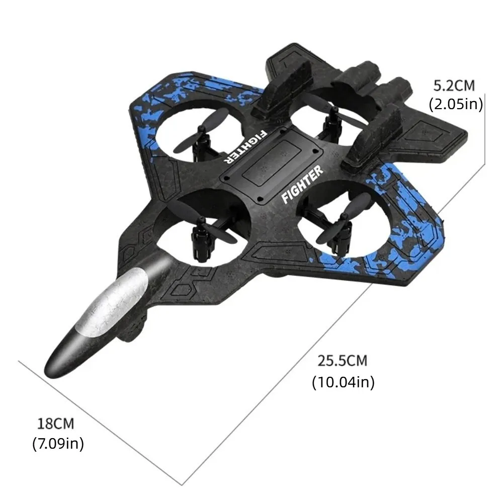 EPP Foam Remote Control Foam Fighter RC Drones Rechargeable Four Motor Helicopter Toy with Light Portable RC Hobby Jet Plane