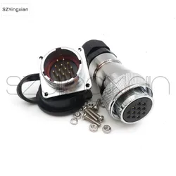 WS28 Connector 5 7 10 12 16 17 20 24 26 Pin Industrial Equipment Power Supply Square Panel Installation Male Socket Female Plug