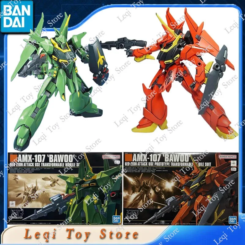 Bandai Original Genuine In Stock HG HGUC 031 015 1/144 AMX-107 BAWOO GUNDAM Action Anime Figures Gift Assembly Model Ornaments
