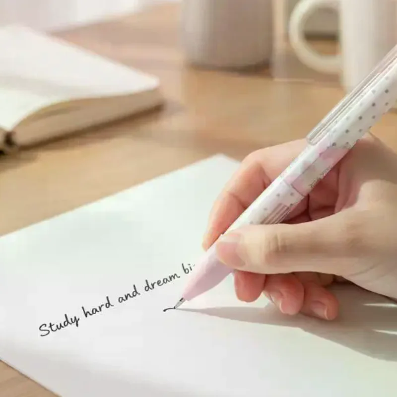 Angel Wings Press Pen Korean Ins Aesthetic Style Quick Drying Black ST Nib Smooth Writing Pen for Students School Office Use
