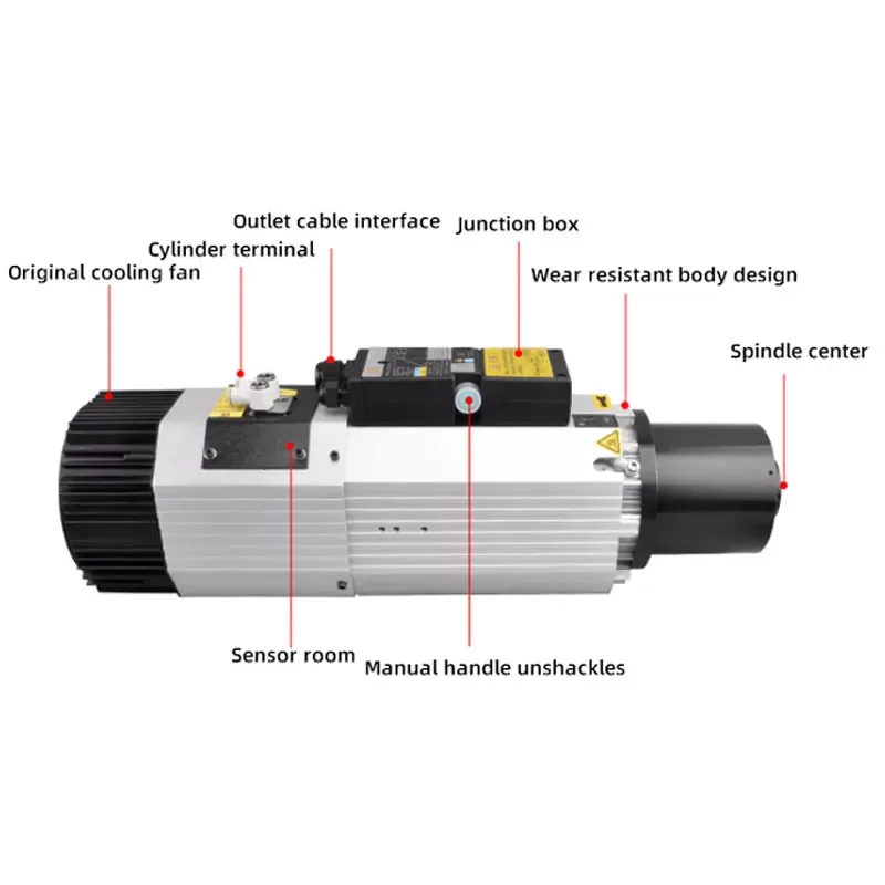 New machine tool spindle BT30 motor bearing core component, 9kw, for milling industry and accessories