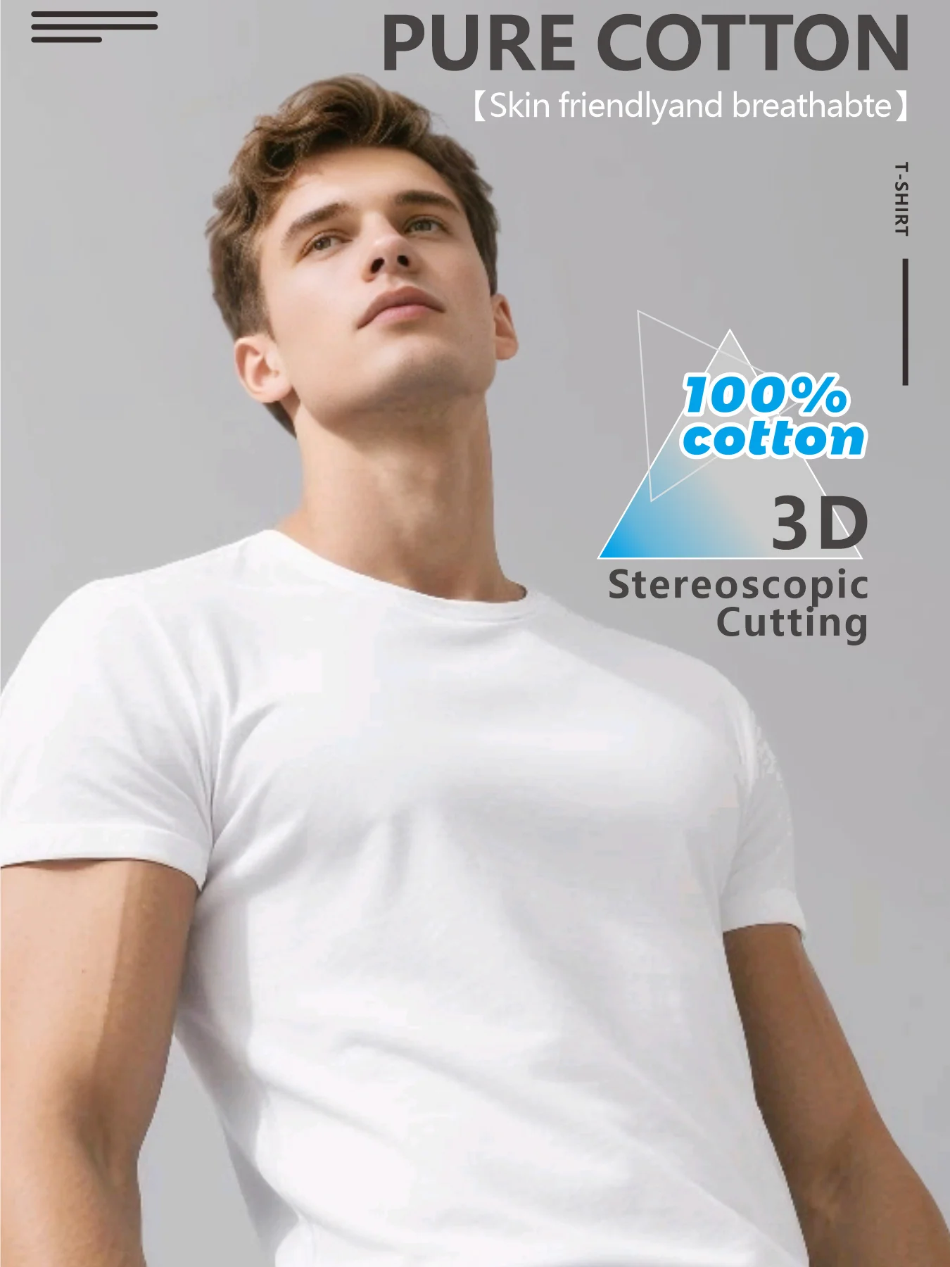Men's Pure Cotton Melted Color Cube Graphic Unique Short Sleeve T-Shirt Crew Neck Super Stylish Comfortable Trendy Summer Tee