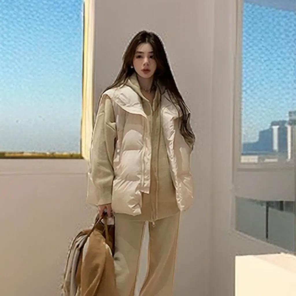 

Women's Cotton-padded Jacket Vest All-match Elegant Socialite down Cotton Autumn Winter European-style Waistcoat