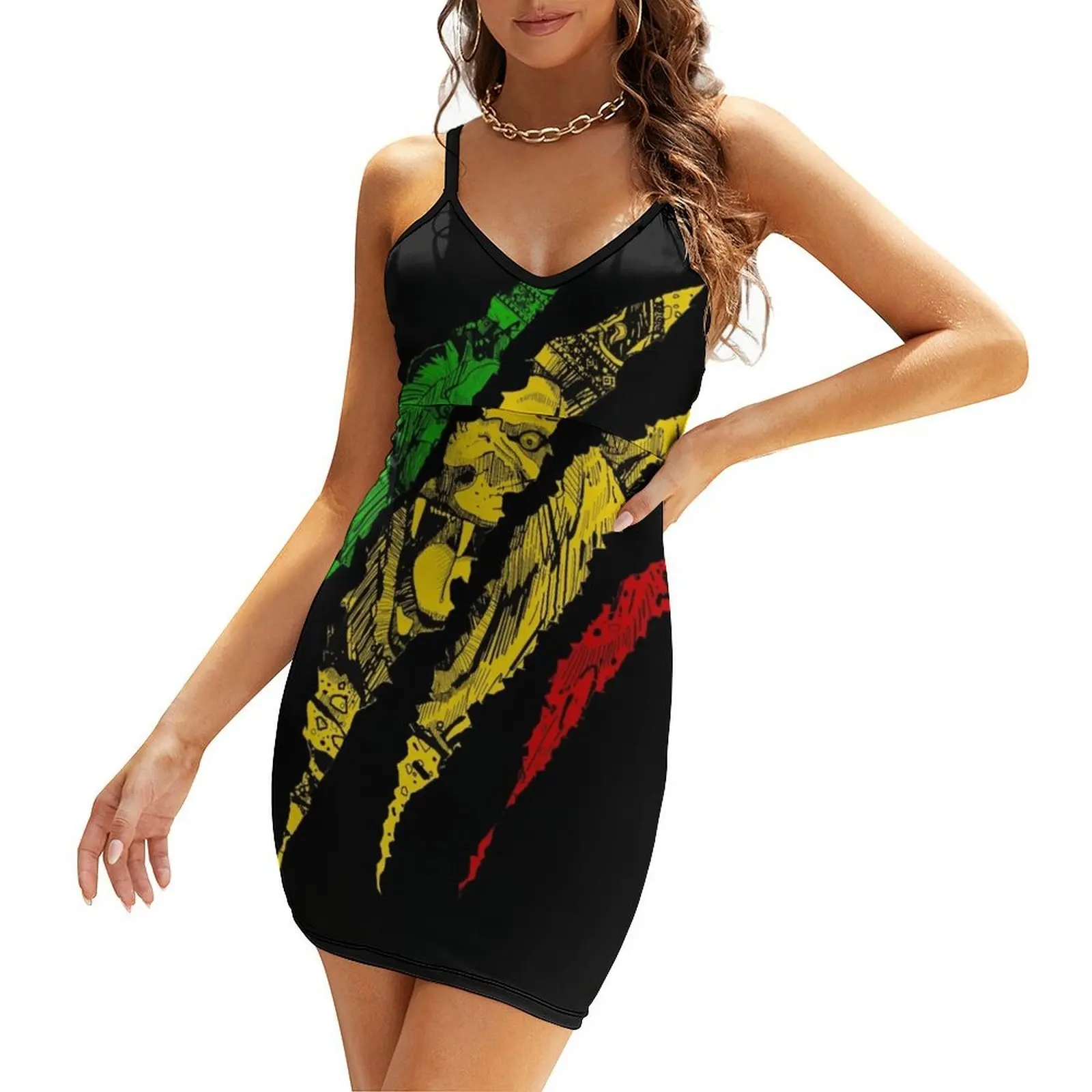 

Warrior Lion of Judah King Rasta Reggae Jamaica Roots Sling Dress luxury evening dresses for women 2025 woman dress