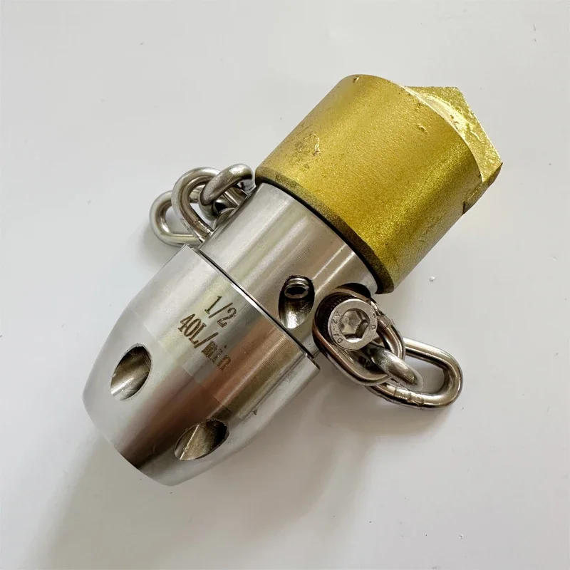 

G1/2 G3/8 40L Pressure Washer Sewer Jetter Diamond Chain Rotating Nozzle Drain Jetting Nozzle Durable Alloy Head